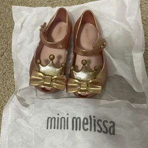 VGUC. Mini Melissa Ultragirl Princess Shoes in Metallic Pink. Toddler girls sz 7